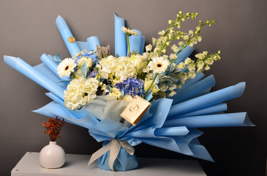Luxury Blue and white flowers bouquet