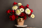 Red & white flowers basket
