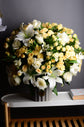 White and gold flowers vase