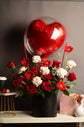 Red Flowers box with balloon