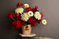 Red & white flowers basket