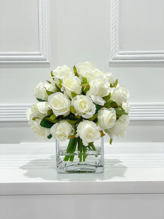 White Artificial Rose Vase