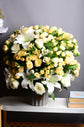 White and gold flowers vase