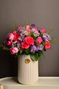 Pink & purple flowers vase