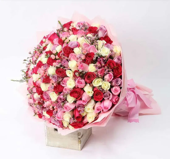 Luxury Pink,red and white flowers bouquet