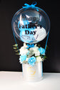 Blue flowers box with balloon