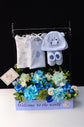 Welcome baby boy (blue flowers)