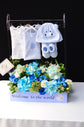 Welcome baby boy (blue flowers)