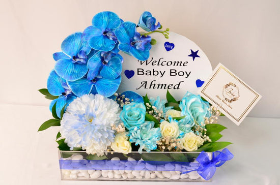 Blue flowers tray it’s a boy