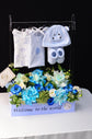 Welcome baby boy (blue flowers)