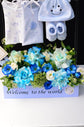 Welcome baby boy (blue flowers)