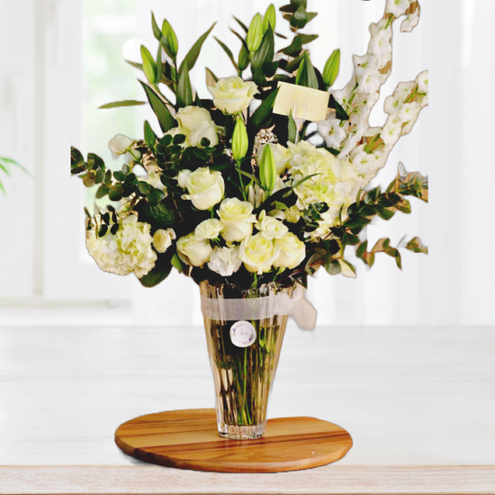luxury white flowers vase