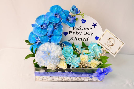 Blue flowers tray it’s a boy