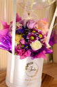 Purple Flowers with balloon box