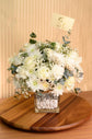 White flowers vase