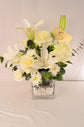 White flowers vase