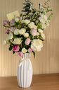 white flowers vase
