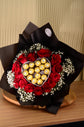 red roses with Ferrero Bouquet