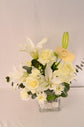 White flowers vase