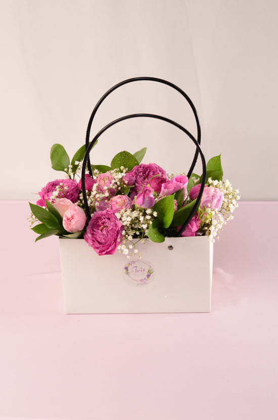 pink flowers bag