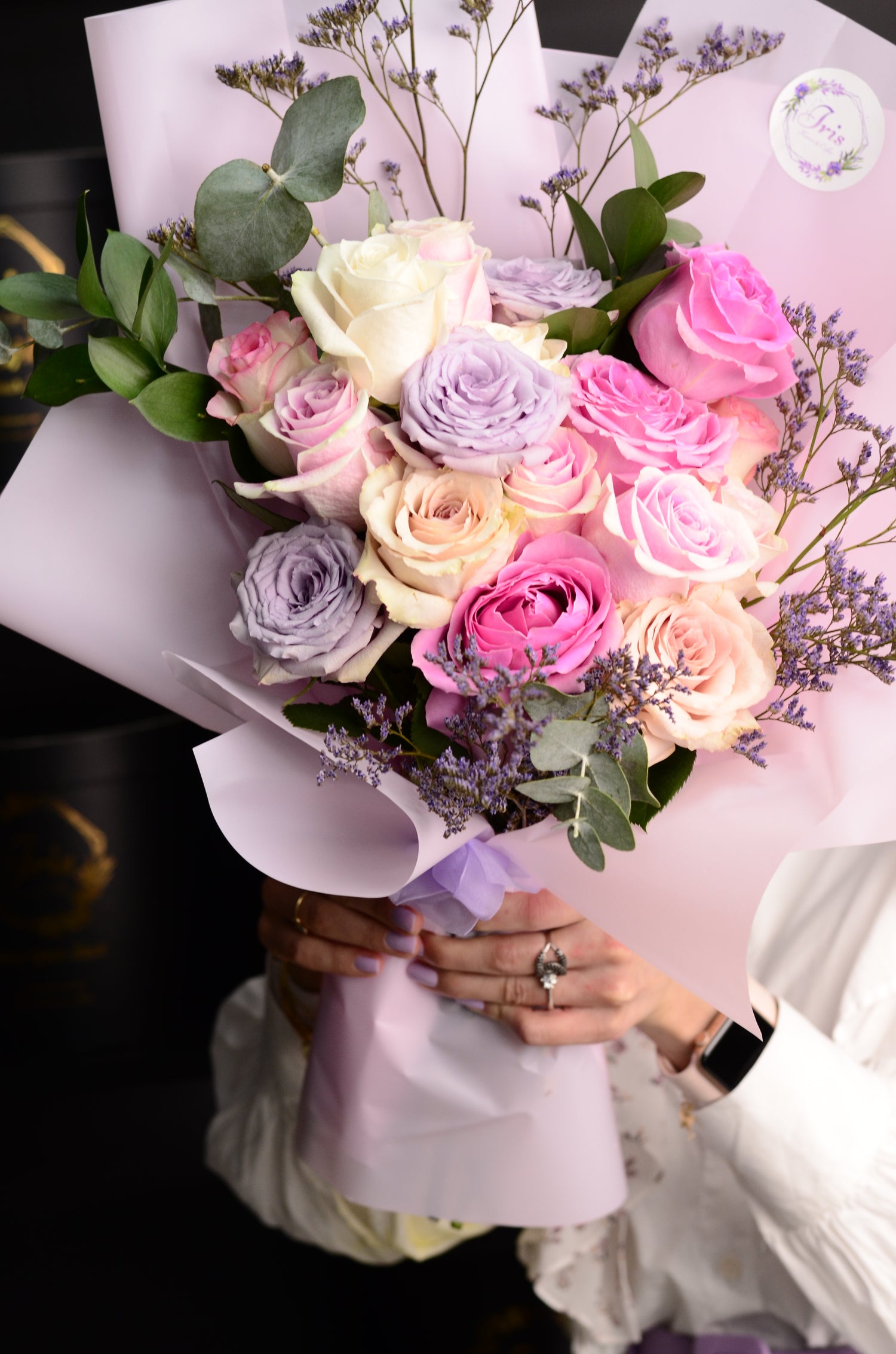 Luxury Pink & Purple Flower Bouquet | Iris Flowers UAE