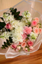 pink and white flowers bouquet