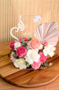 pink and white flowers tray