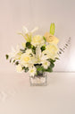 White flowers vase