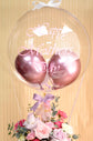 Pink rose with balloons box