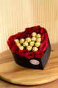 red rose in box with Ferrero