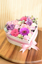 Pink and purple flowers box