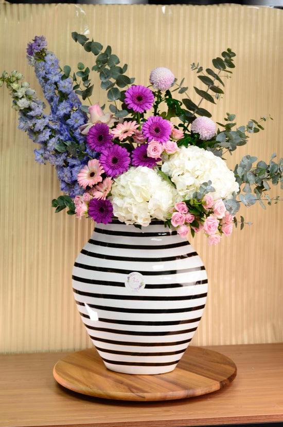 White and purple luxury Vase