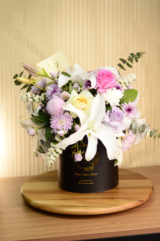 Lily ,purple and pink flowers box