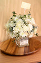 White flowers vase